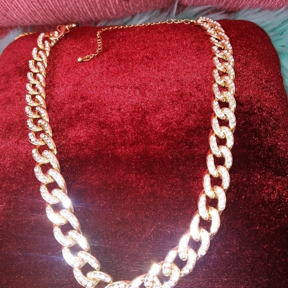 Necklace set bracelet with diamonds simulated - Picture 2 of 3